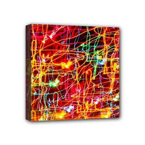 Random Colored Light Swirls Mini Canvas 4  X 4  (stretched) by Sudhe