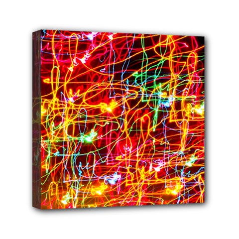 Random Colored Light Swirls Mini Canvas 6  X 6  (stretched) by Sudhe