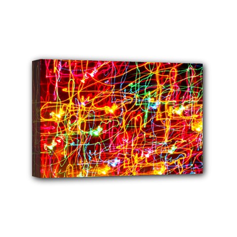 Random Colored Light Swirls Mini Canvas 6  X 4  (stretched) by Sudhe