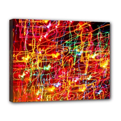 Random Colored Light Swirls Canvas 14  X 11  (stretched) by Sudhe