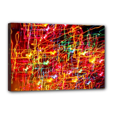 Random Colored Light Swirls Canvas 18  X 12  (stretched) by Sudhe