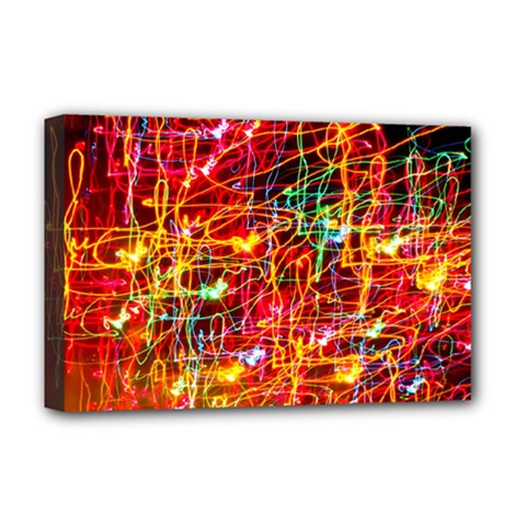 Random Colored Light Swirls Deluxe Canvas 18  X 12  (stretched) by Sudhe