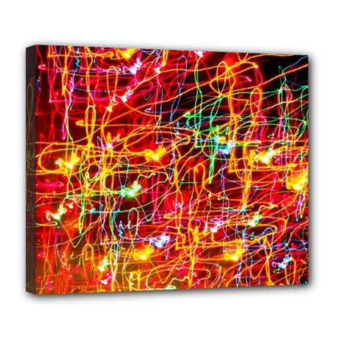 Random Colored Light Swirls Deluxe Canvas 24  X 20  (stretched) by Sudhe