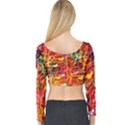 Random Colored Light Swirls Long Sleeve Crop Top View2