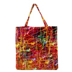 Random Colored Light Swirls Grocery Tote Bag by Sudhe