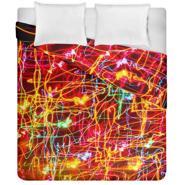 Random Colored Light Swirls Duvet Cover Double Side (California King Size)