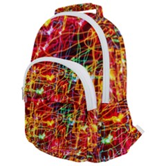 Random Colored Light Swirls Rounded Multi Pocket Backpack