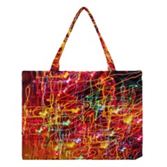 Random Colored Light Swirls Medium Tote Bag by Sudhe