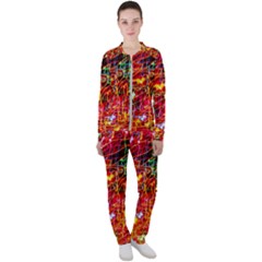 Random Colored Light Swirls Casual Jacket And Pants Set