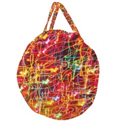 Random Colored Light Swirls Giant Round Zipper Tote by Sudhe