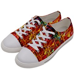 Random Colored Light Swirls Women s Low Top Canvas Sneakers