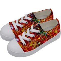 Random Colored Light Swirls Kids  Low Top Canvas Sneakers