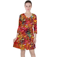 Random Colored Light Swirls Ruffle Dress