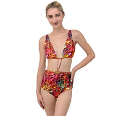 Random Colored Light Swirls Tied Up Two Piece Swimsuit