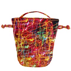 Random Colored Light Swirls Drawstring Bucket Bag