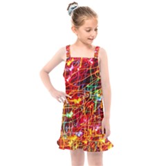 Random Colored Light Swirls Kids  Overall Dress