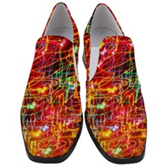 Random Colored Light Swirls Slip On Heel Loafers