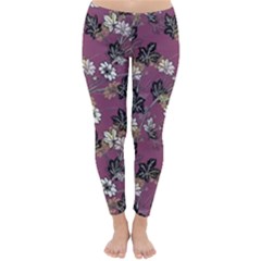 Beautiful Floral Pattern Background Classic Winter Leggings by Sudhe