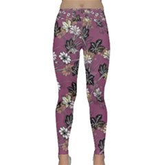 Beautiful Floral Pattern Background Classic Yoga Leggings by Sudhe