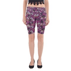 Beautiful Floral Pattern Background Yoga Cropped Leggings by Sudhe