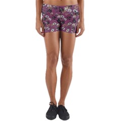 Beautiful Floral Pattern Background Yoga Shorts by Sudhe