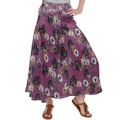 Beautiful Floral Pattern Background Satin Palazzo Pants by Sudhe