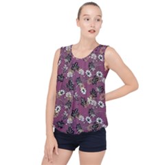 Beautiful Floral Pattern Background Bubble Hem Chiffon Tank Top