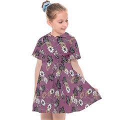 Beautiful Floral Pattern Background Kids  Sailor Dress