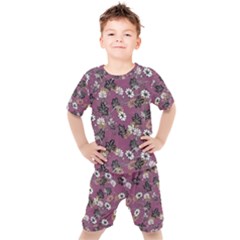 Beautiful Floral Pattern Background Kids  Tee And Shorts Set