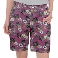 Beautiful Floral Pattern Background Pocket Shorts by Sudhe