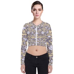 Floral Pattern Background Long Sleeve Zip Up Bomber Jacket