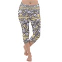 Floral Pattern Background Lightweight Velour Capri Yoga Leggings View1