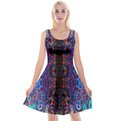 Kaleidoscope Art Pattern Ornament Reversible Velvet Sleeveless Dress