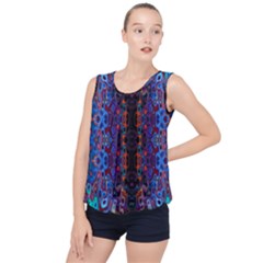 Kaleidoscope Art Pattern Ornament Bubble Hem Chiffon Tank Top