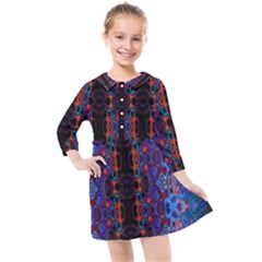 Kaleidoscope Art Pattern Ornament Kids  Quarter Sleeve Shirt Dress