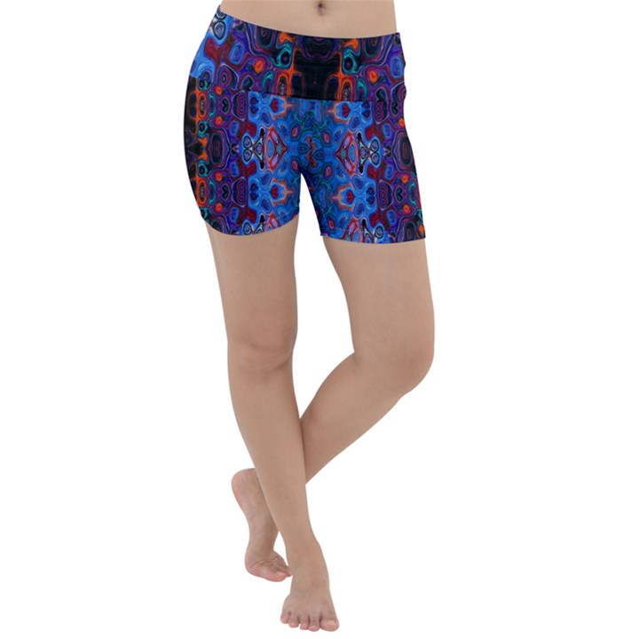 Kaleidoscope Art Pattern Ornament Lightweight Velour Yoga Shorts