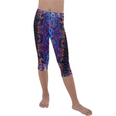 Kaleidoscope Art Pattern Ornament Kids  Lightweight Velour Capri Leggings 