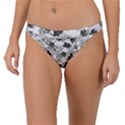 Black And White Floral Pattern Background Band Bikini Bottom View1