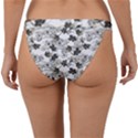 Black And White Floral Pattern Background Band Bikini Bottom View2