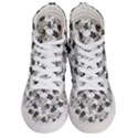 Black And White Floral Pattern Background Women s Hi-Top Skate Sneakers View1