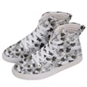 Black And White Floral Pattern Background Women s Hi-Top Skate Sneakers View2