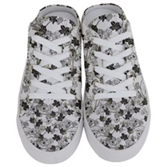 Black And White Floral Pattern Background Half Slippers by Sudhe