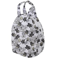 Black And White Floral Pattern Background Travel Backpacks