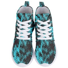 Blue Etched Background Women s Lightweight High Top Sneakers by Sudhe