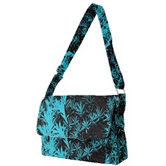 Blue Etched Background Full Print Messenger Bag