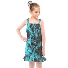 Blue Etched Background Kids  Overall Dress