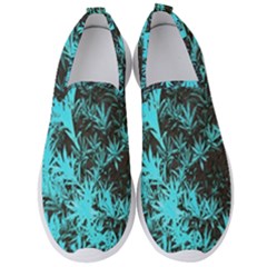 Blue Etched Background Men s Slip On Sneakers