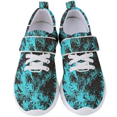 Blue Etched Background Women s Velcro Strap Shoes