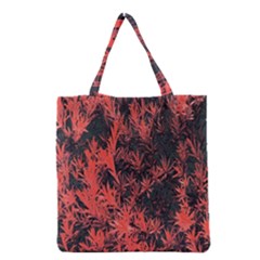 Orange Etched Background Grocery Tote Bag by Sudhe