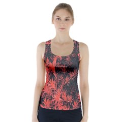 Orange Etched Background Racer Back Sports Top by Sudhe